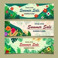 zomer verkoop bloemen banner vector