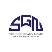 sgn letter logo creatief ontwerp met vectorafbeelding vector