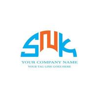 snk letter logo creatief ontwerp met vectorafbeelding vector