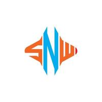 snw letter logo creatief ontwerp met vectorafbeelding vector