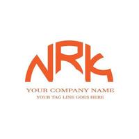 nrk letter logo creatief ontwerp met vectorafbeelding vector