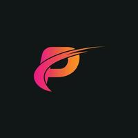 letter p vleugels logo ontwerp concept sjabloon gratis vector bestand
