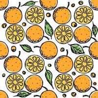 naadloze oranje patroon. gekleurde oranje fruitachtergrond vector