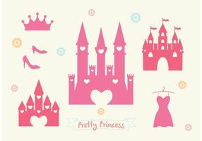 Roze Prinses Kasteel Vector Set