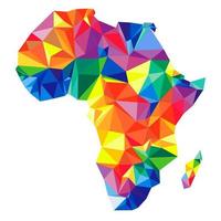 abstract continent van Afrika van driehoeken. origami-stijl. vector veelhoekig patroon voor uw ontwerp.