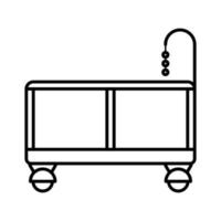 kinderbox. baby pictogram op een witte achtergrond, lijn vector design.
