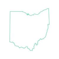 Ohio kaart op witte achtergrond vector