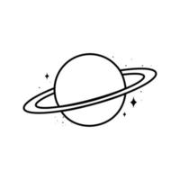 Saturnus pictogram op witte achtergrond. vector