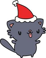 kerst cartoon van kawaii kat vector