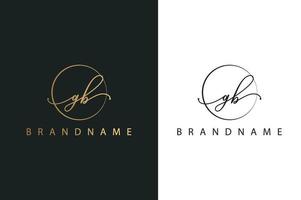 gb gb hand getekend logo van eerste handtekening, mode, sieraden, fotografie, boetiek, script, bruiloft, bloemen en botanische creatieve vector logo sjabloon voor elk bedrijf of bedrijf.