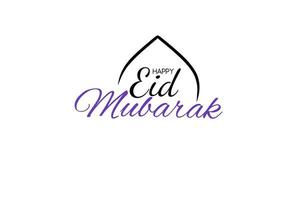 happy eid mubarak kalligrafie met moskee koepel ornaments.lettering eid mubarak vector