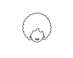 dunne lijn afro meisje vector