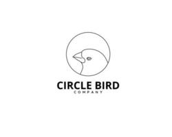 overzicht hoofd vogel cirkel logo vector