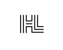 hl lh hl beginletter logo geïsoleerd op witte achtergrond vector