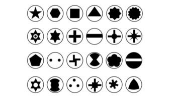 schroevendraaier bit icon set vector