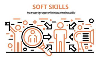 soft skills-banner, overzichtsstijl vector