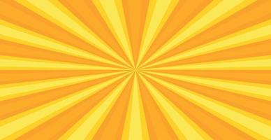 radiale gele zonnestralen, heldere panoramische patroon textuur achtergrond - vector