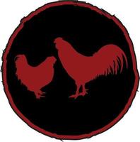 kippenboerderij met rood logo vector
