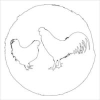 logo van witte kippenboerderij vector