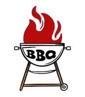BBQ-menu handgetekende inscriptie slogan food court logo menu restaurant bar café vectorillustratie grill vector