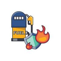 collectie gekleurde dunne icoon van benzinestation en bescherming schild, brand, verzekeringen business concept vectorillustratie. vector