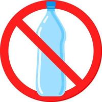 plastic fles verbod icon.no rondslingeren waarschuwing sign.forbidden drink.isolated op een witte background.pollution van de wereld. vector