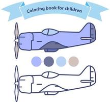 oud militair vliegtuigjager amerikaans kleurboek voor kinderen. geschetste doodle. platte vector.world war 2 vliegtuigen van de VS en russian.the platte vector geïsoleerd.