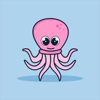 schattige octopus vector pictogram illustratie. platte cartoonstijl. dier natuur pictogram concept