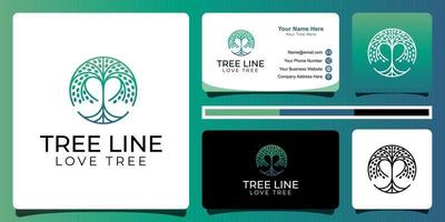natuur boom leven logo inspiratie, boom liefde tuin logo symbool en visitekaartje ontwerp vector