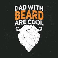 papa met baard is een cool vintage t-shirtontwerp vector