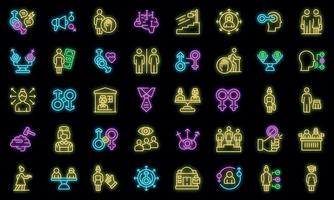 stereotype pictogrammen instellen vector neon