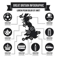 Groot-Brittannië infographic concept, eenvoudige stijl vector