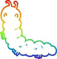 regenbooggradiënt lijntekening cartoon rups vector