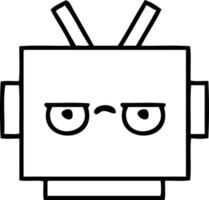 lijntekening cartoon robot hoofd vector