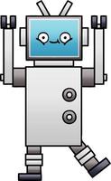 gradiënt gearceerde cartoon robot vector