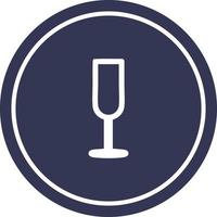 champagne fluit cirkelvormig pictogram vector