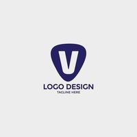 v brief typografie logo ontwerpconcept vector