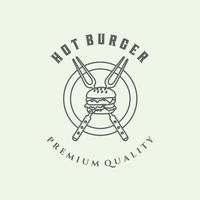 hamburger hot line art pictogram logo minimalistische vector illustratie ontwerp