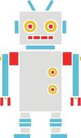 egale kleur retro cartoon dansende robot vector