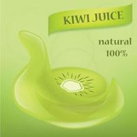 kiwi fruit eten slice banner, realistische stijl vector