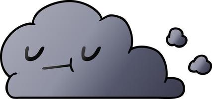 gradiënt cartoon van kawaii happy cloud vector