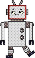 cartoon robot in stripboekstijl vector