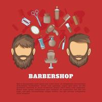 barbershop tools concept, cartoon stijl vector