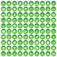 100 heren teampictogrammen instellen groene cirkel vector