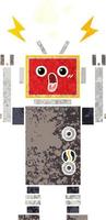 retro illustratie stijl cartoon robot storing vector