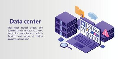 datacenter concept banner, isometrische stijl vector