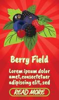 berry field concept banner, strips isometrische stijl vector