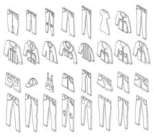 jeans pictogrammen instellen vector outine