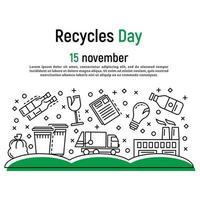 november recyclet dag concept achtergrond, Kaderstijl vector