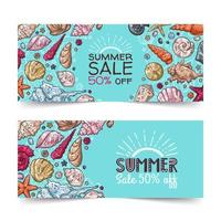 hand getekende zomer banners vector. vector